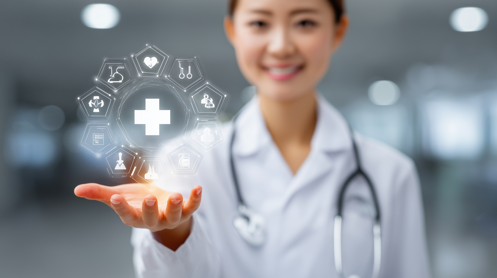 Medical professional with tablet